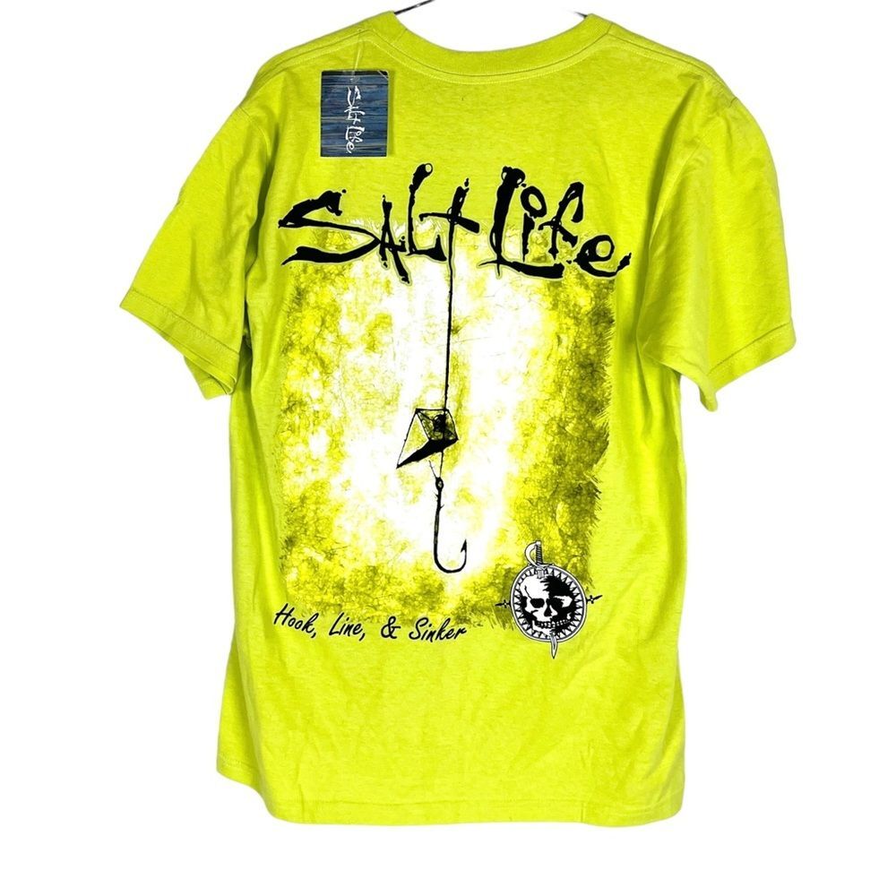 NWT Salt Life Fishing Neon Green T Shirt